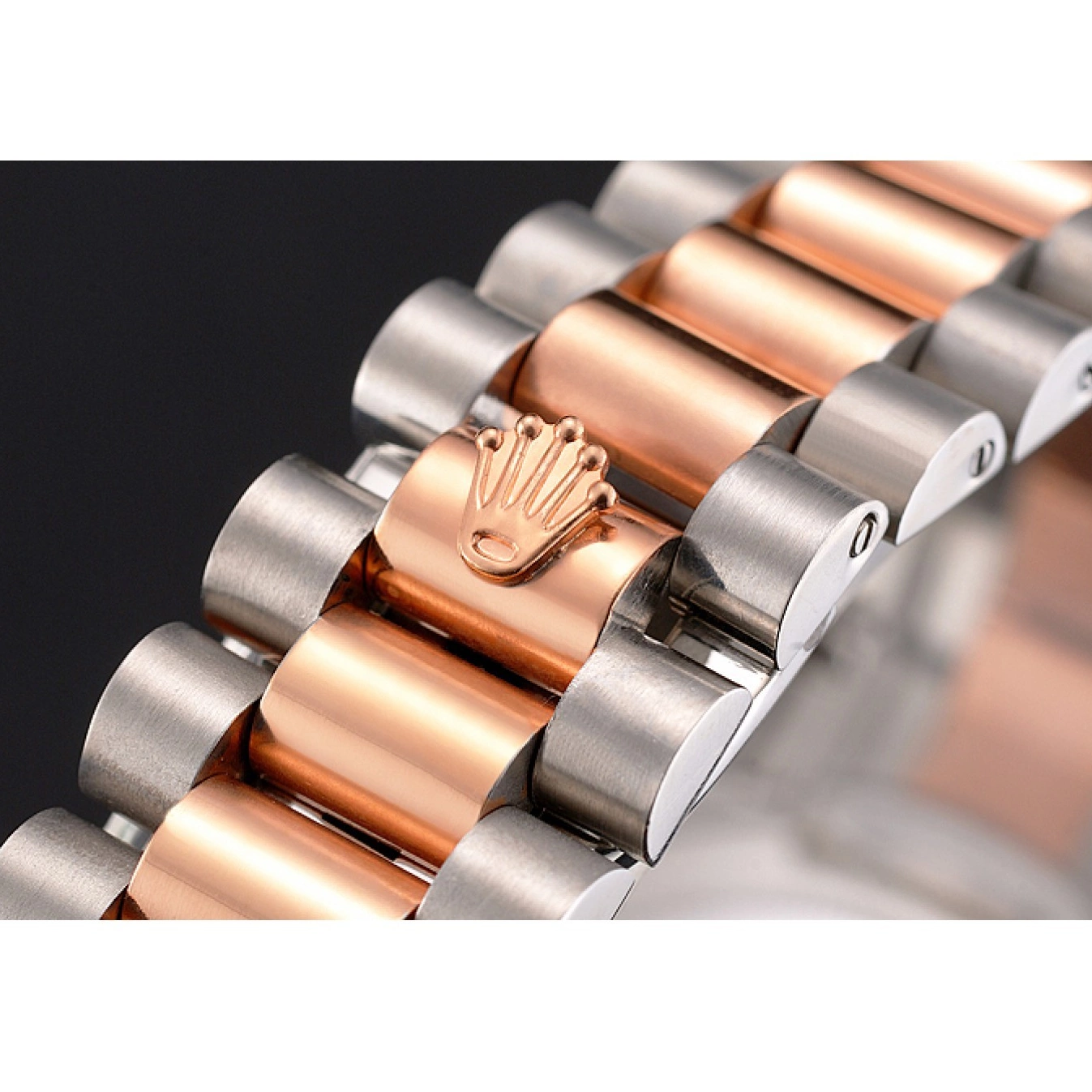 MiroTime 0731 Swiss Rolex Datejust White Dial Rose Gold Bezel Stainless Steel Case Two Tone Bracelet